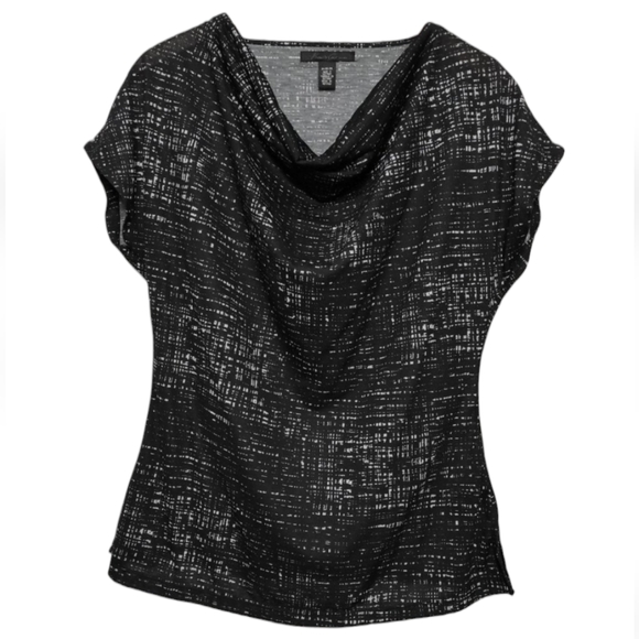 Kenneth Cole Cowl Drape Neck Short Sleeve Popover Top Black Medium - Picture 1 of 11